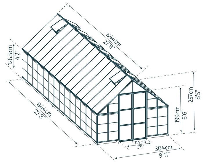 Växthus Balance 25,1 m² Silver Canopia by Palram